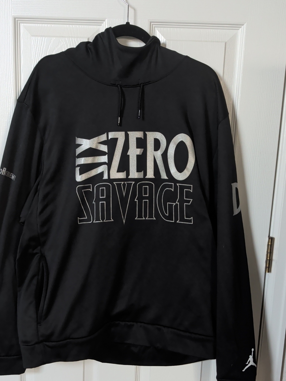 Men's Black Graphic Hoodie with Drawstring Hood
